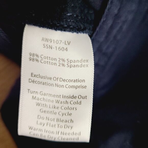 ATM Casual Pants 4 Navy Blue Poplin Pockets Skinny‎ Casual Mid-Rise Belt … - Picture 8 of 8